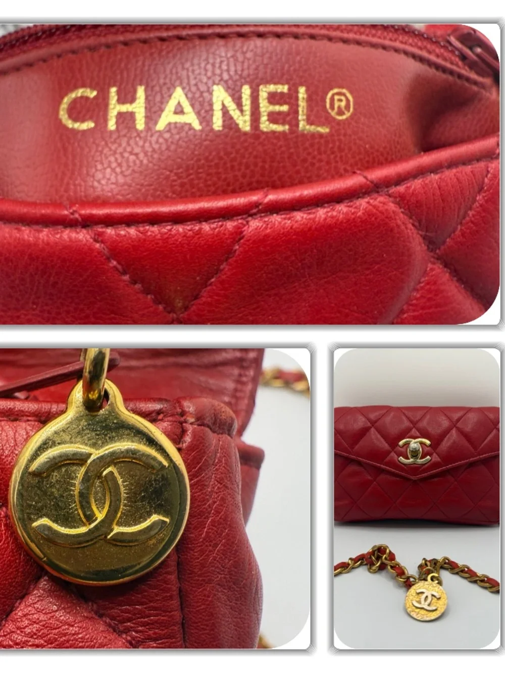POSH CHANEL RED BUM/FANNY-BELT BAG HANDBAG! (RARE)